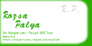 rozsa palya business card